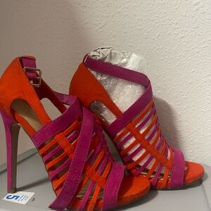 Beautiful Pink and Orange Strappy Heel